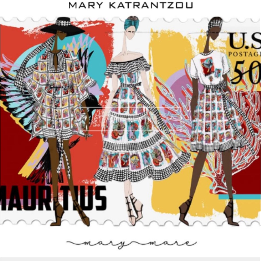 Mary Katrantzou - Cannes Postage Stamp Print Dress - Black